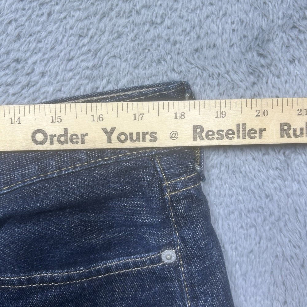 Levi's 514 Jeans Men's 36x30.5 Blue Dark Wash Straight Leg Denim Stretch HEMMED - Picture 10 of 12
